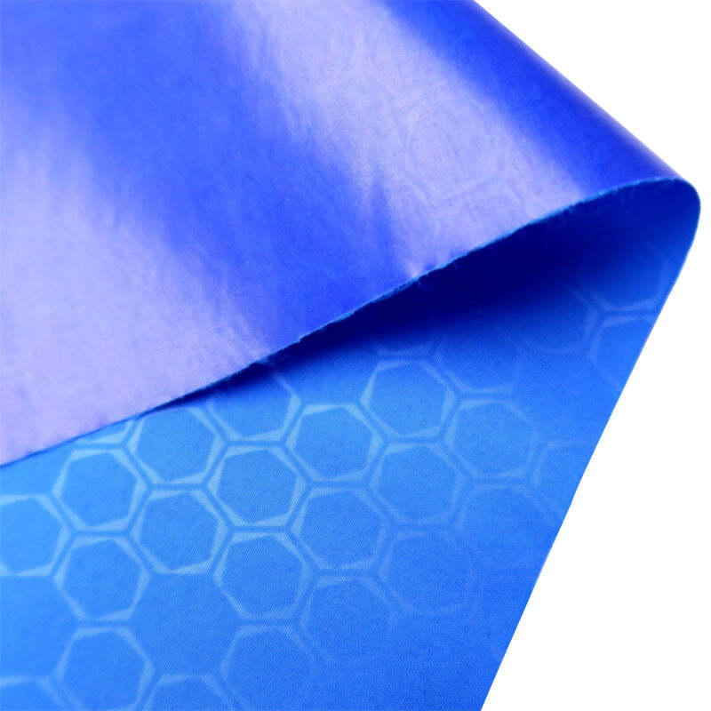 TPU Coated 75D Polyester Fabric Outdoor Inflatable Fabric-75D Dark Blue Football Grid