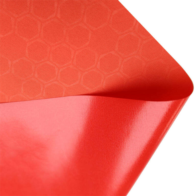 TPU Coated 75D Polyester Fabric Outdoor Inflatable Fabric-Red Football Grid