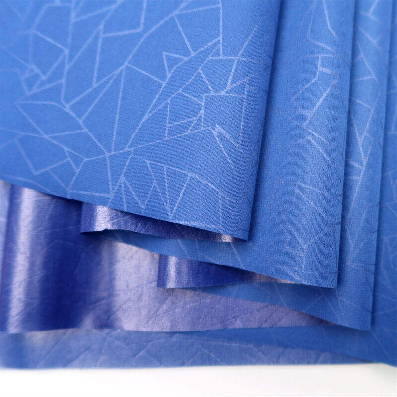 Tissu en polyester tricoté 30D enduit de TPU pour oreiller gonflable d'extérieur - Motif bleu