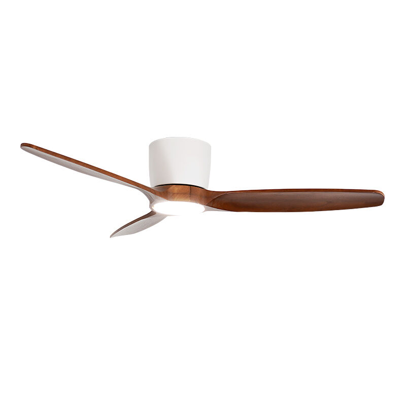 Ultra-Slim Flush Mount solid wood Blade Space-Saving & Discreet for Cool Quiet Comfort Ceiling Fan with Light 