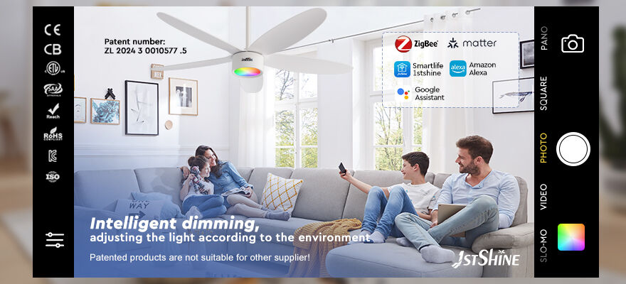 Améliorez votre espace avec notre ventilateur de plafond intelligent avec éclairage