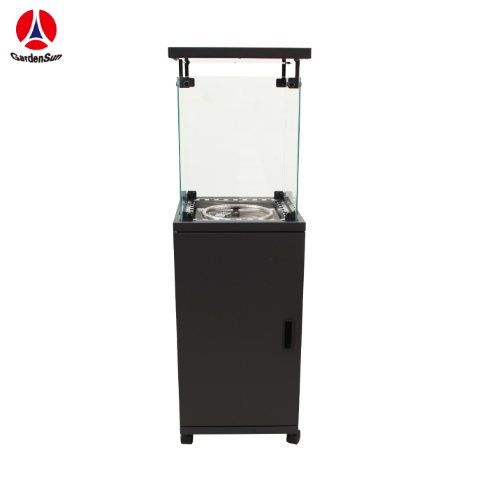 Square Fire Pit With Glass Panel