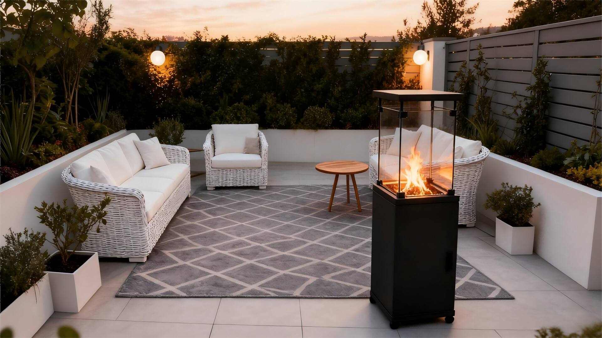 Square Fire Pit With Glass Panel supplier