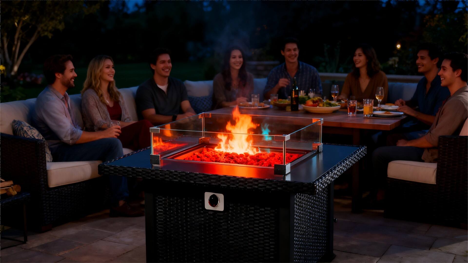 Rectangle Wicker Fire Pit manufacture