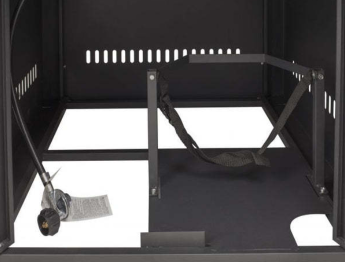 Easy to install 20 lb. LP gas tank (not included)