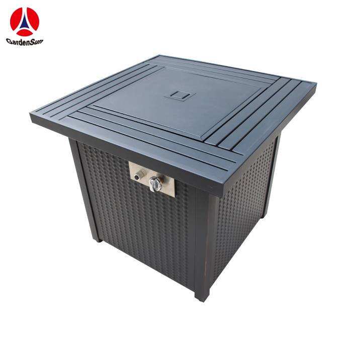 30''Square Firepit with metalwicker design door 