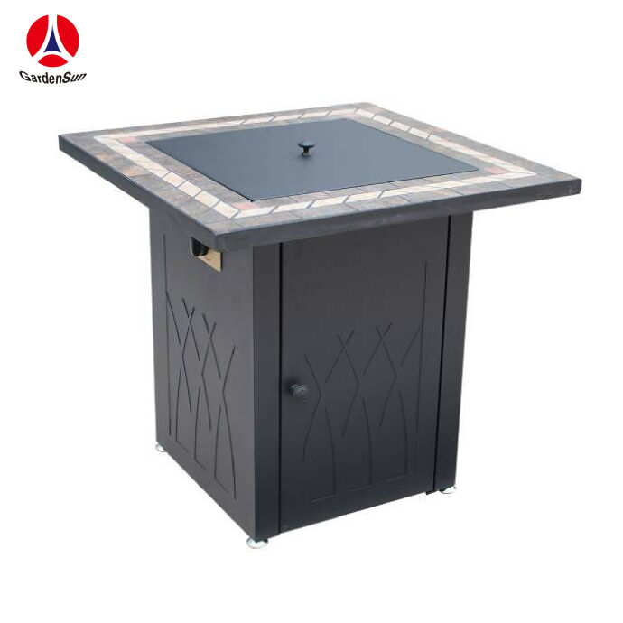 28” Square Fire Pit with Tile Table