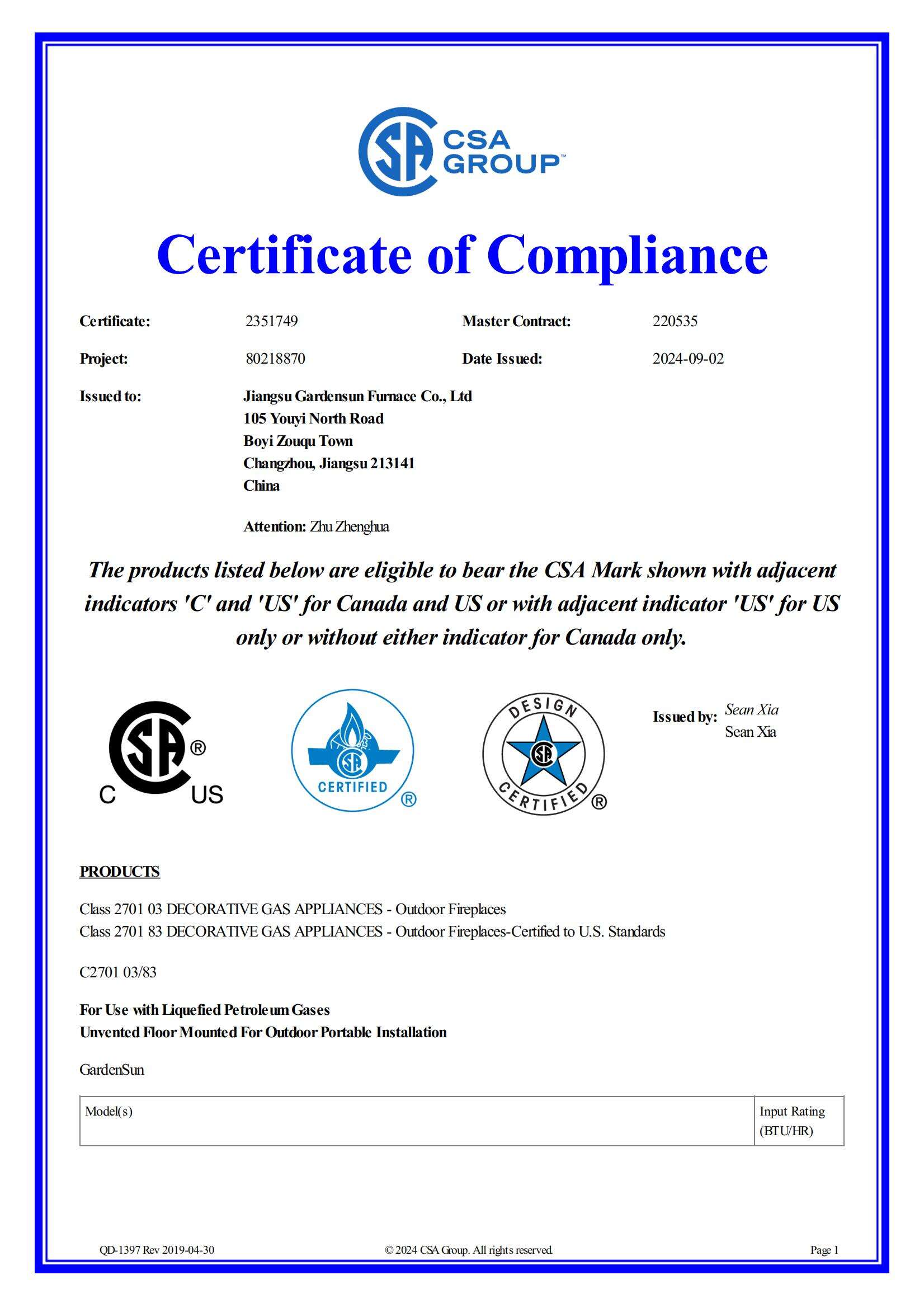certificate