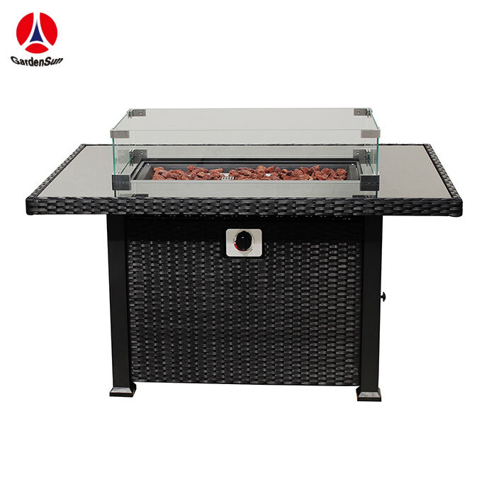 Rectangle Wicker Fire Pit