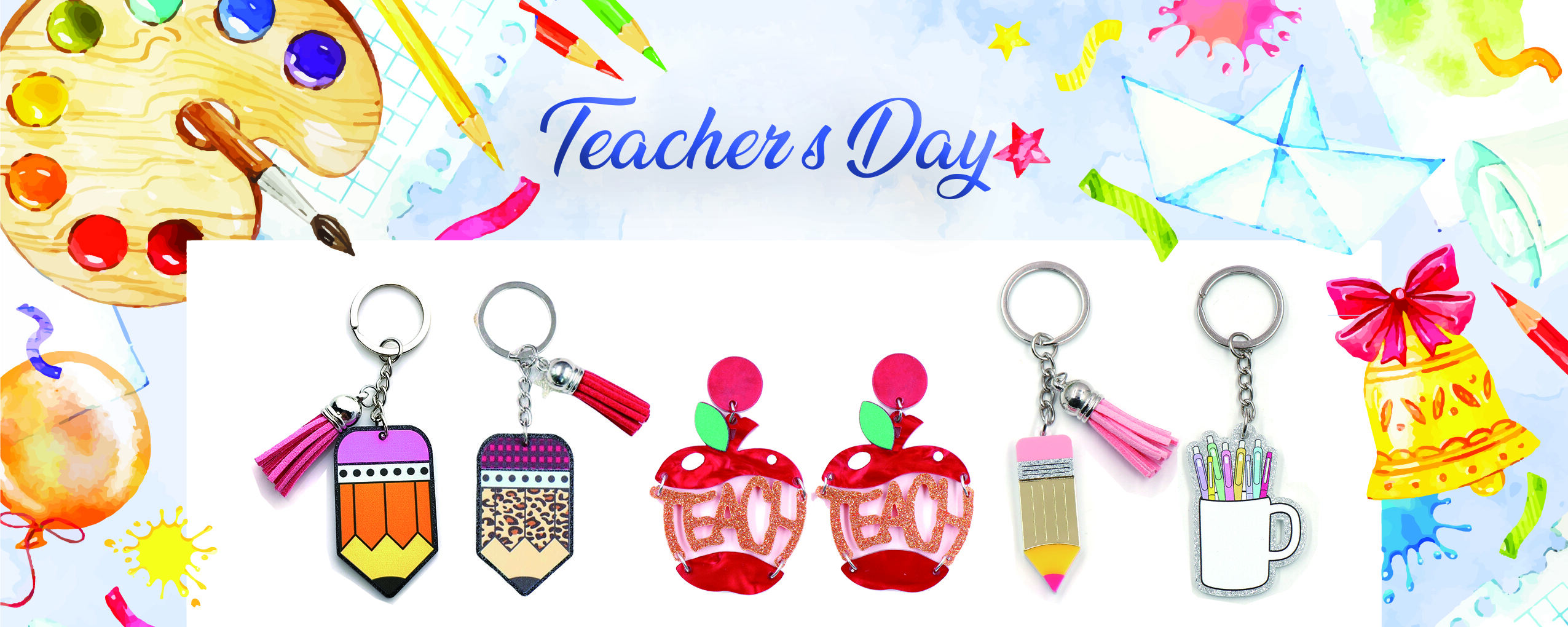 KHS151KH1052 New Arrival In Stock 2023 Leopard Double Faces Printed Teacher Appreciation Gift Plaid Pencil Keychain supplier