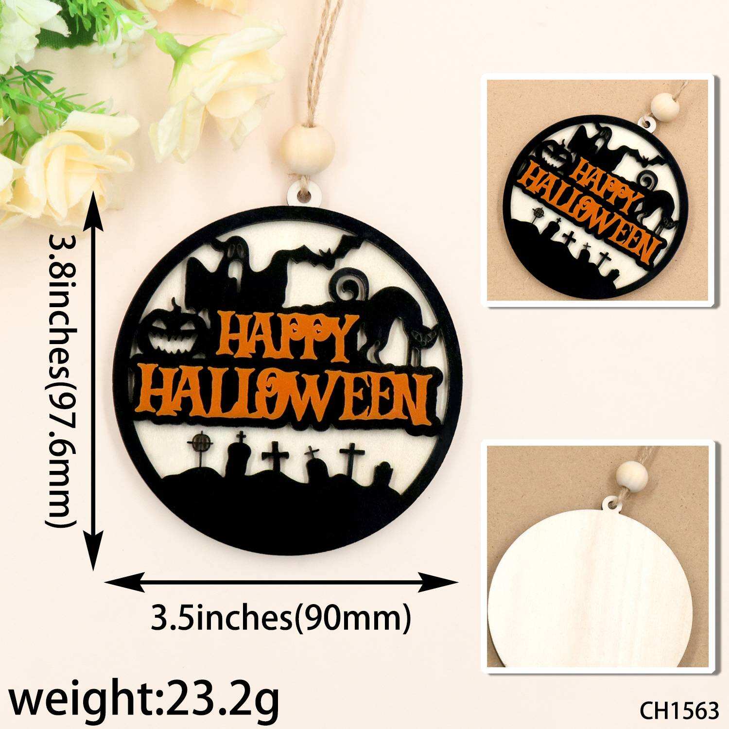 Halloween Party Acrylic Laser Cut Pendant details