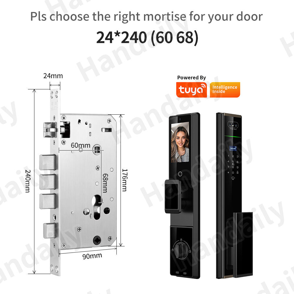 Handaily Video Intercom Tuya Palm Vein Smart Door Lock  Smart Door Lock Fingerprint Password Cerraduras for Main Gate P70