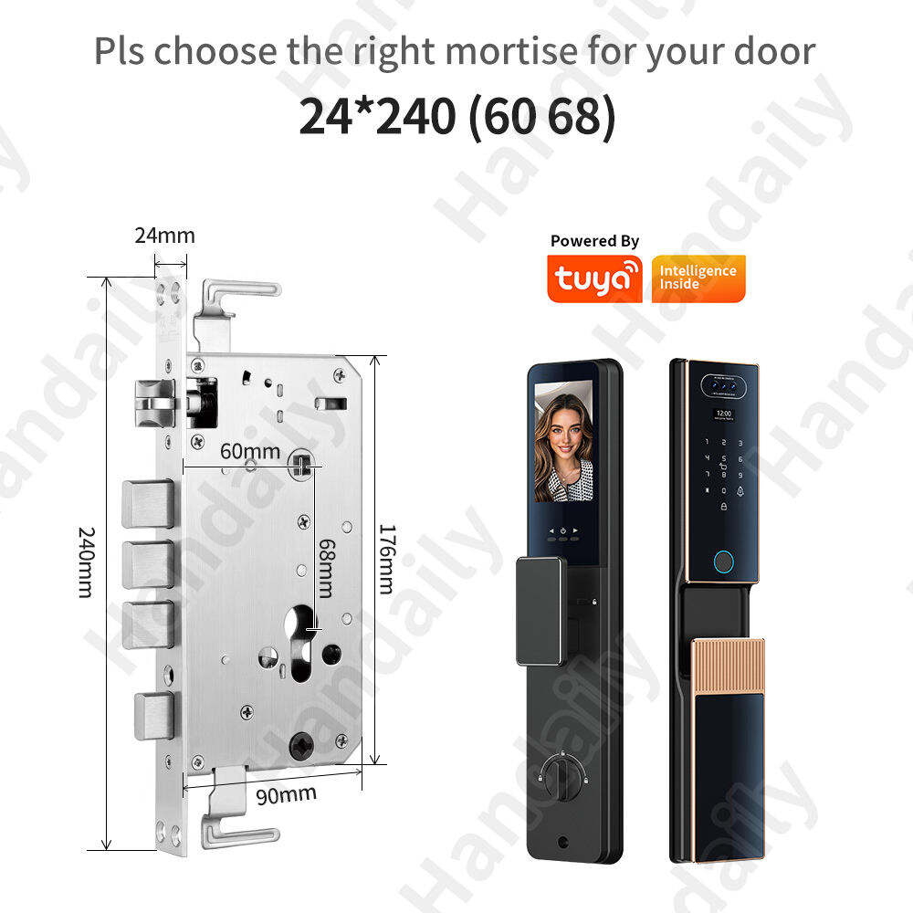 Fechadura Digital Security Lock 3D Face Recgonistion Palm Vein Tuya Wifi Smart Door Lock With Intercom Camera and Fingerprint V80