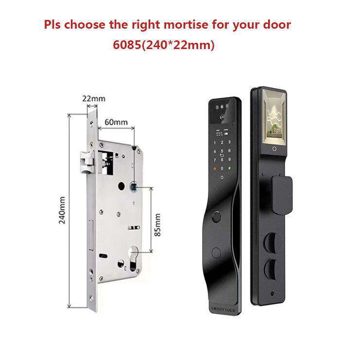 Gesichtserkennung Smart Türschloss Israel Einschubtürschloss Tuya Wifi Fingerabdruck Cerradura Inteligente Digitalschloss mit Kamera für Zuhause W7