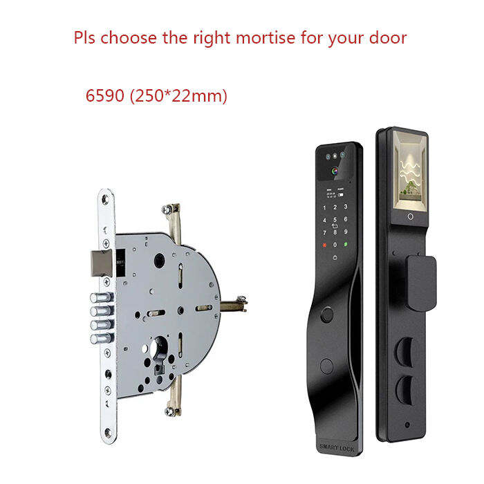 Gesichtserkennung Smart Türschloss Israel Einschubtürschloss Tuya Wifi Fingerabdruck Cerradura Inteligente Digitalschloss mit Kamera für Zuhause W7