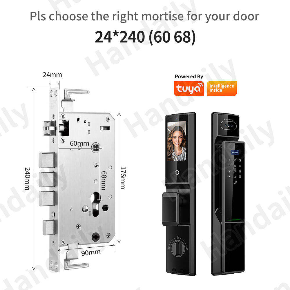 Waterproof Tuya 3D Face Recognition Smart Lock  Biometric Fingerprint With Video Call Function for Gate Digital Door Lock P60