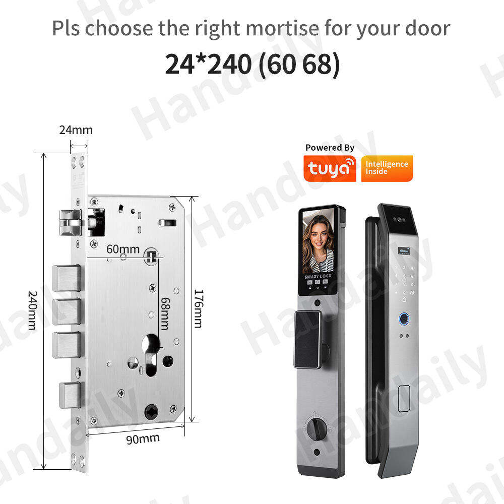 Factory Security TUYA WIFI 3D Face Recognition Fingerprint Smart Lock Keyless Intercom Digital Cerradura Inteligente Door Lock XF14S