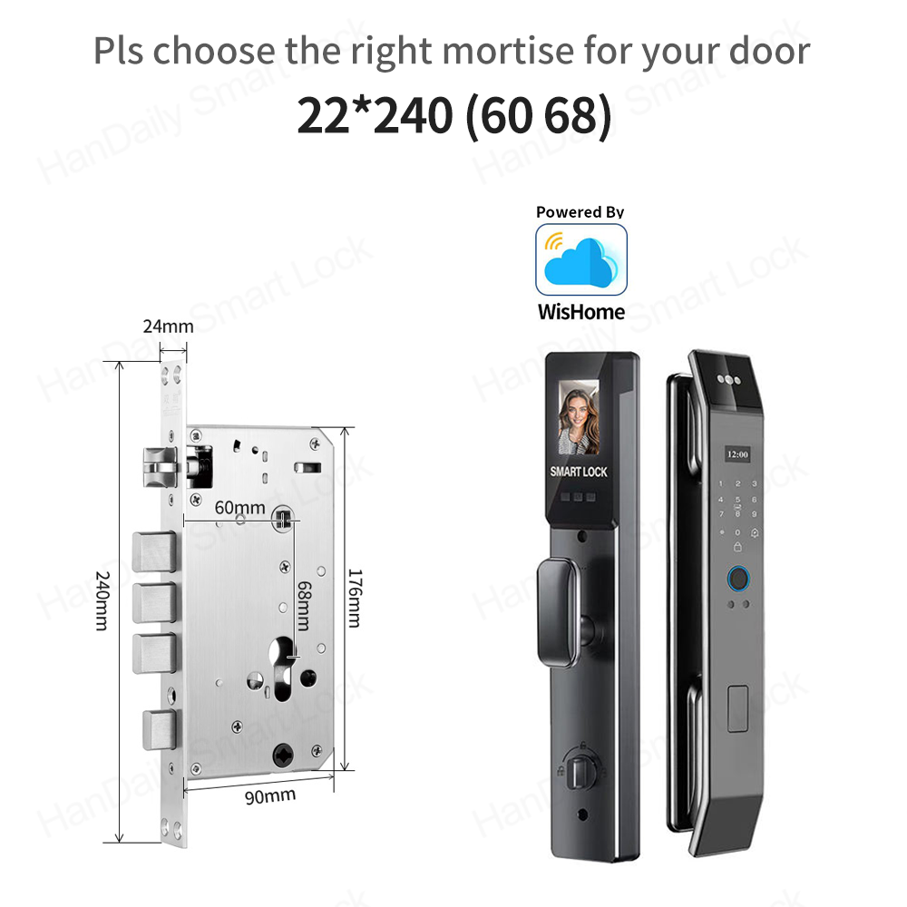 Factory price 3D Face Recognition Electric Digital Lock Smart Locks Wishome app Biometric Fingerprint Smart Door Lock XF14
