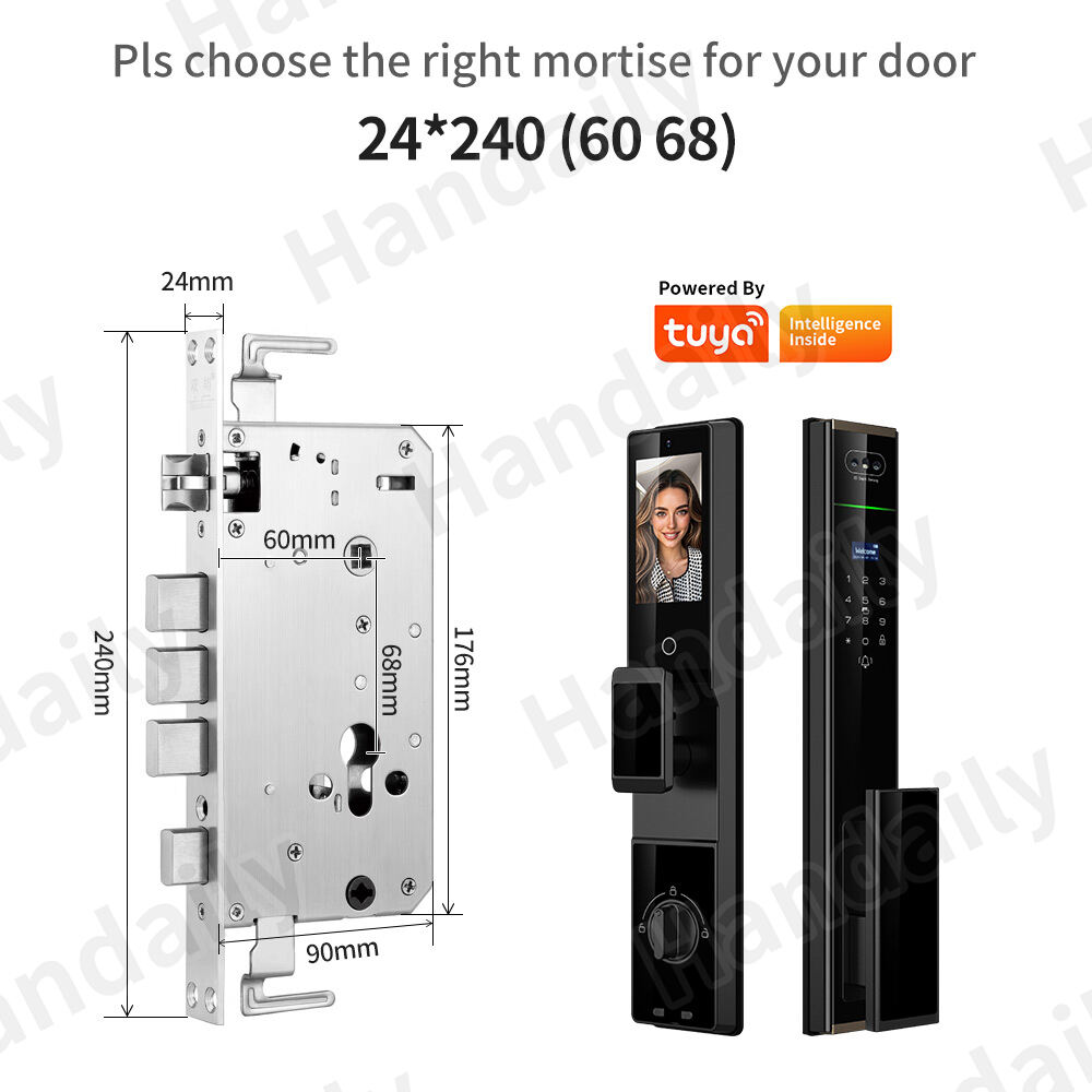 Handaily Video Intercom Tuya Palm Vein Smart Door Lock  Smart Door Lock Fingerprint Password Cerraduras for Main Gate P70