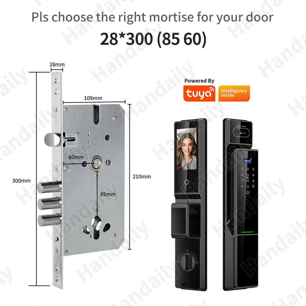 Waterproof Tuya 3D Face Recognition Smart Lock  Biometric Fingerprint With Video Call Function for Gate Digital Door Lock P60