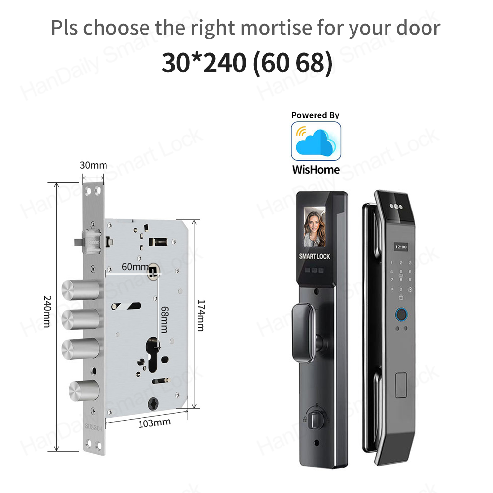 Factory price 3D Face Recognition Electric Digital Lock Smart Locks Wishome app Biometric Fingerprint Smart Door Lock XF14