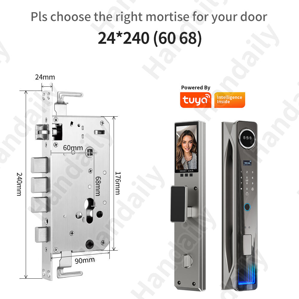 HanDaily Video Intercom 3D Face Authentication Fingerprint Door Lock Easy to Install Tuya Smart Lock Smart Home Products H26