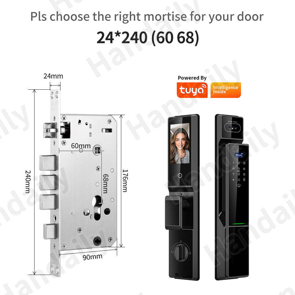 Waterproof Tuya 3D Face Recognition Smart Lock  Biometric Fingerprint With Video Call Function for Gate Digital Door Lock P60