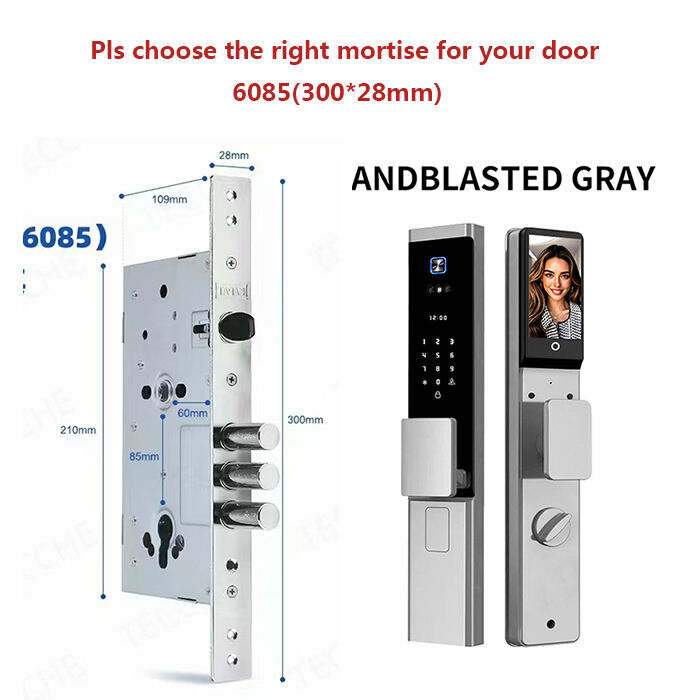 Waterproof Tuya APP Electronic Digital Locks 3D Face Recognition Biometric Fingerprint Smart Door Lock With Israel 6085 Mortise W8
