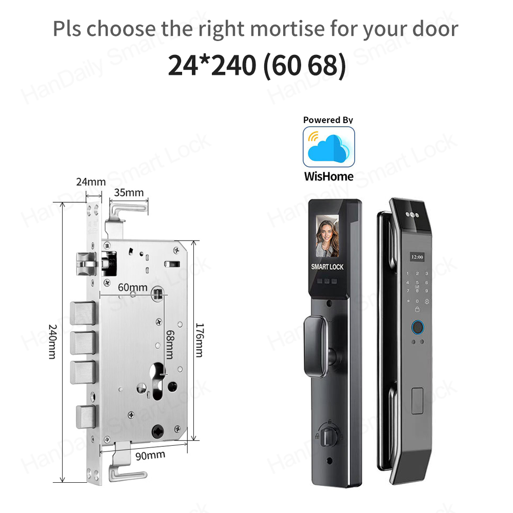 Factory price 3D Face Recognition Electric Digital Lock Smart Locks Wishome app Biometric Fingerprint Smart Door Lock XF14