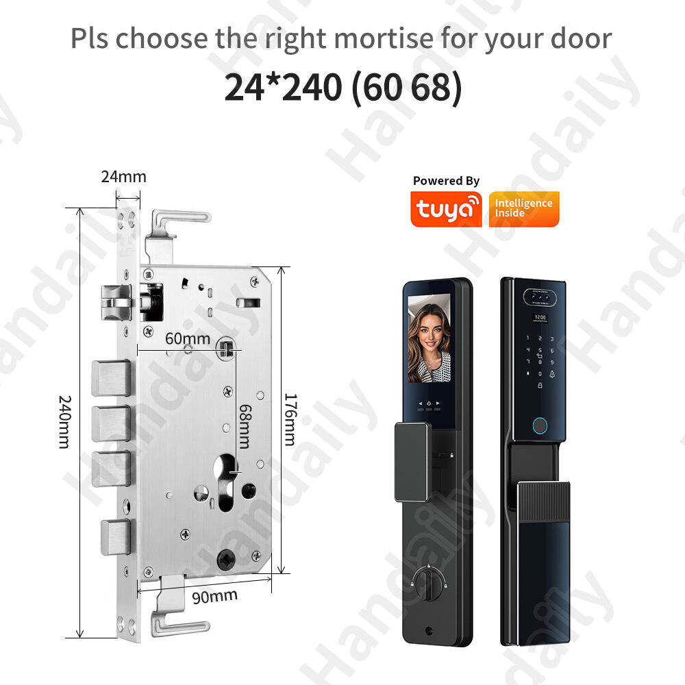 Fechadura Digital Security Lock 3D Face Recgonistion Palm Vein Tuya Wifi Smart Door Lock With Intercom Camera and Fingerprint V80
