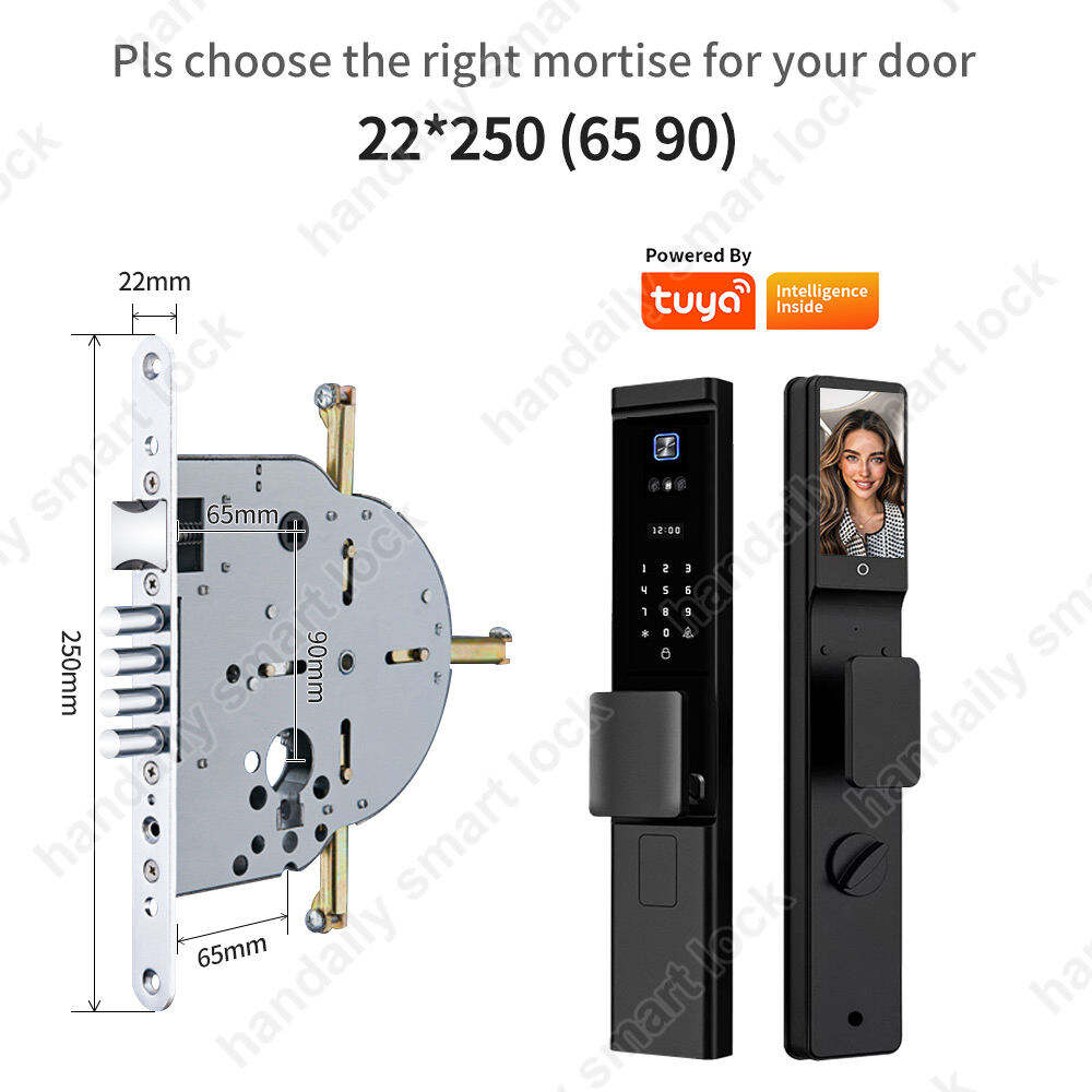 Waterproof Tuya APP Electronic Digital Locks 3D Face Recognition Biometric Fingerprint Smart Door Lock With Israel 6085 Mortise W8