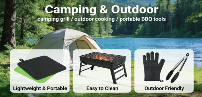 Multi-Use Silicone BBQ Tools: Indoor-Outdoor Camping & Kitchen Essentials