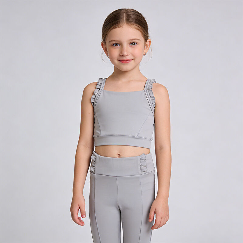 Kızlar İçin Yaz Aktif Giyim Seti, Çocuklar İçin Atletik Kolsuz Set