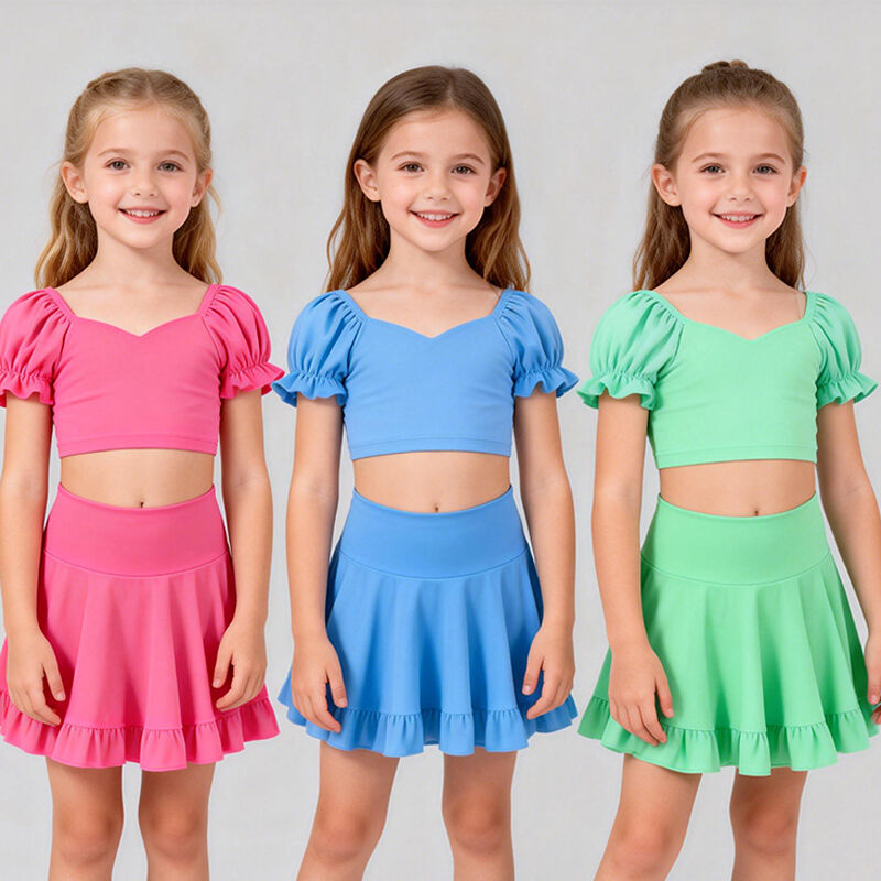 Kızlar İçin Spor Aktif Giyim Elbise Seti, Özgün Tasarımlı