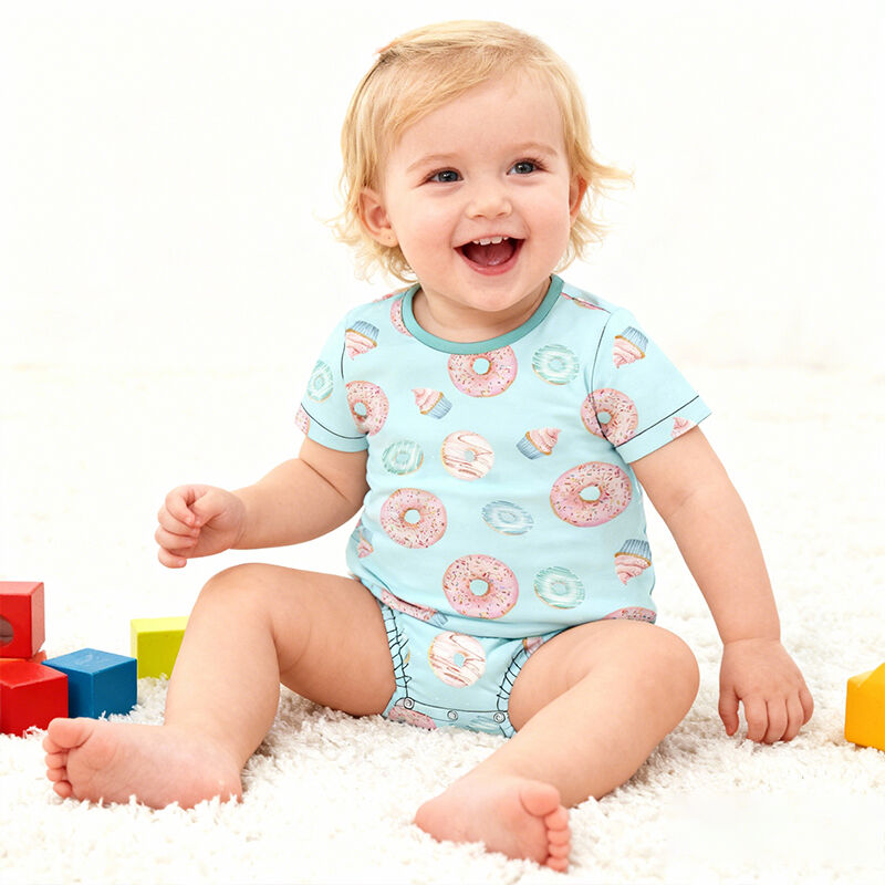 Bebek Üniseks Bambu Tek Parça Bodysuit – Erkek ve Kız Bebekler İçin Kısa Kol Romper