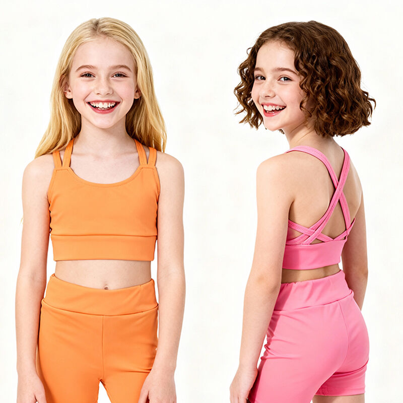 Küçük Kızlar İçin Tank Toplar ve Dans Şortları – Küçük Çocuklar İçin Kolusuz Yoga Seti