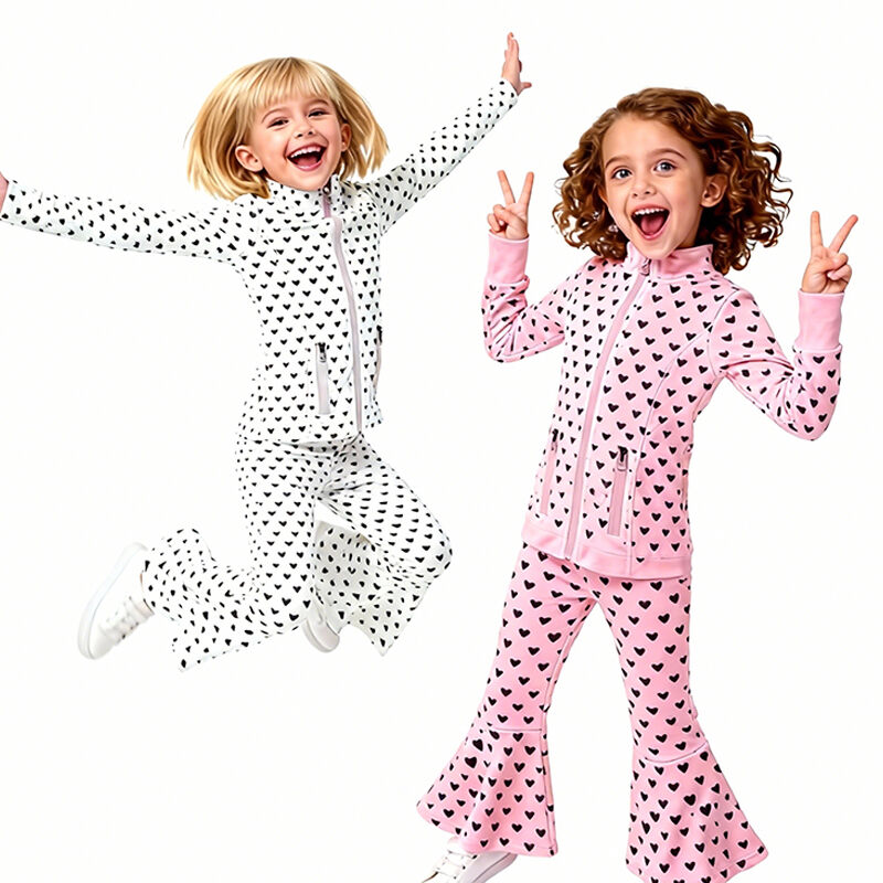 Kız Çocuklar İçin Dans Giysisi – Yoga Geniş Paça Pantolon ve Ceketten Oluşan 2 Parçalı Yoga Seti