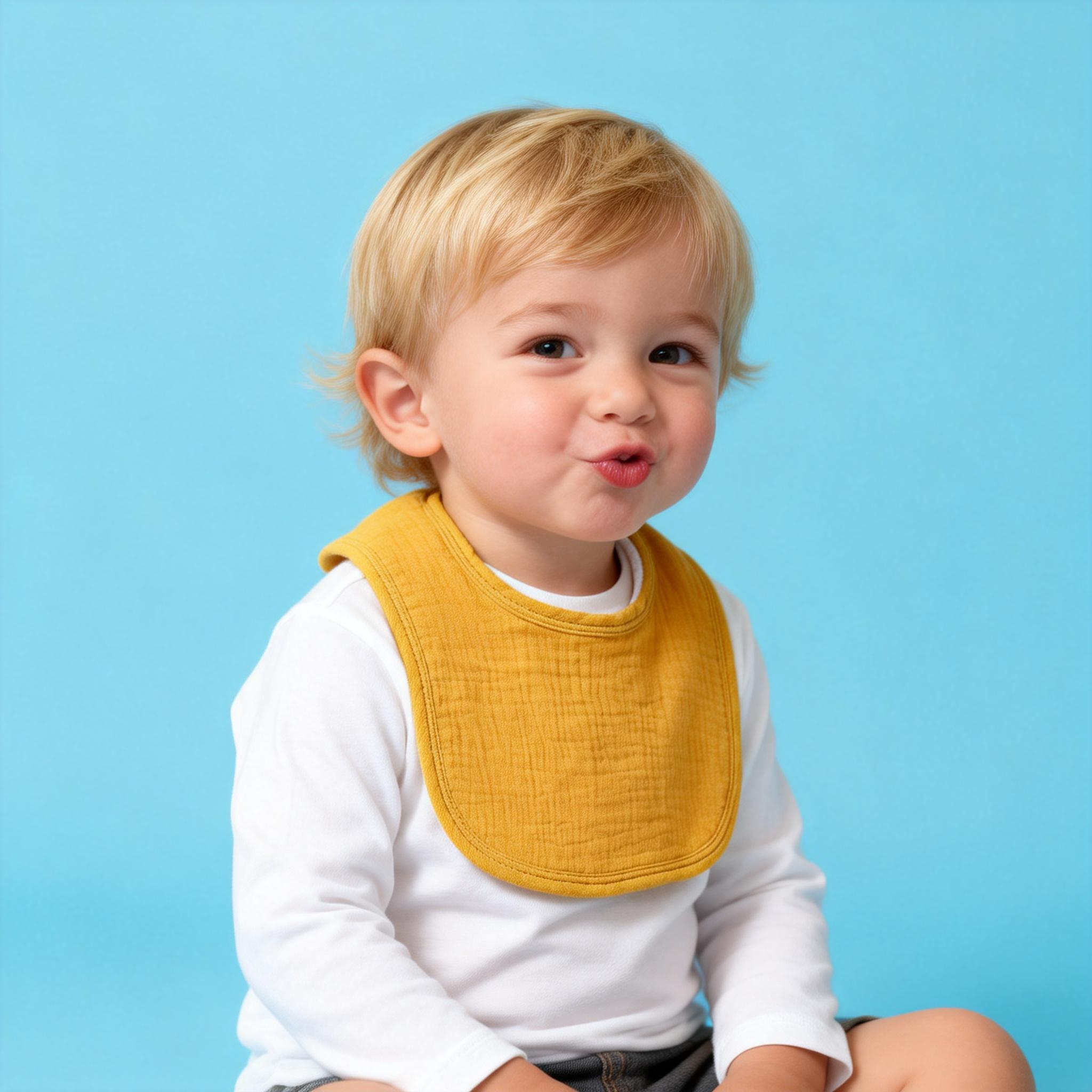 Üniseks Erkek ve Kız Bebekler İçin Pamuklu Muslin Bebek Önlükleri