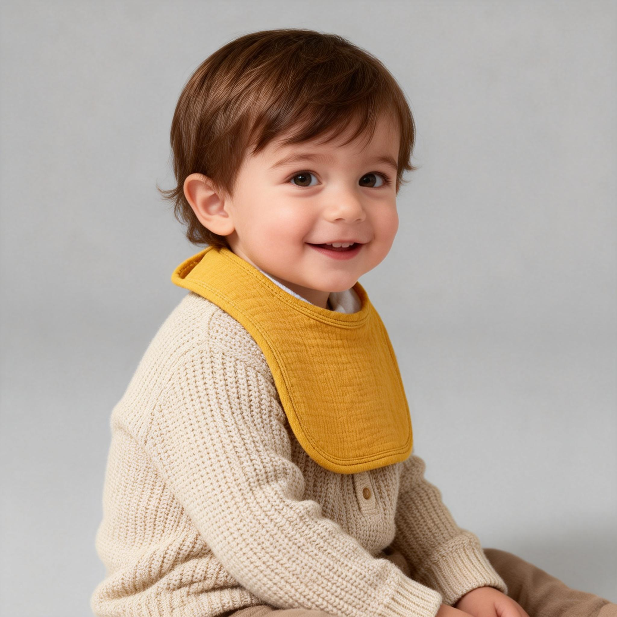 Üniseks Erkek ve Kız Bebekler İçin Pamuklu Muslin Bebek Önlükleri