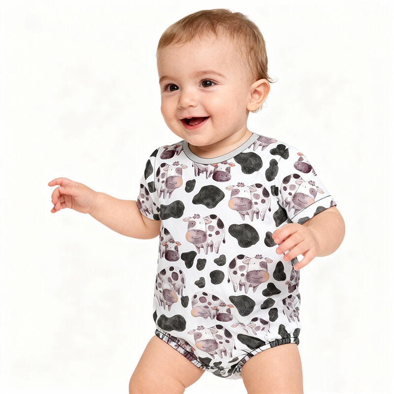 Bebek Üniseks Bambu Tek Parça Bodysuit – Erkek ve Kız Bebekler İçin Kısa Kol Romper