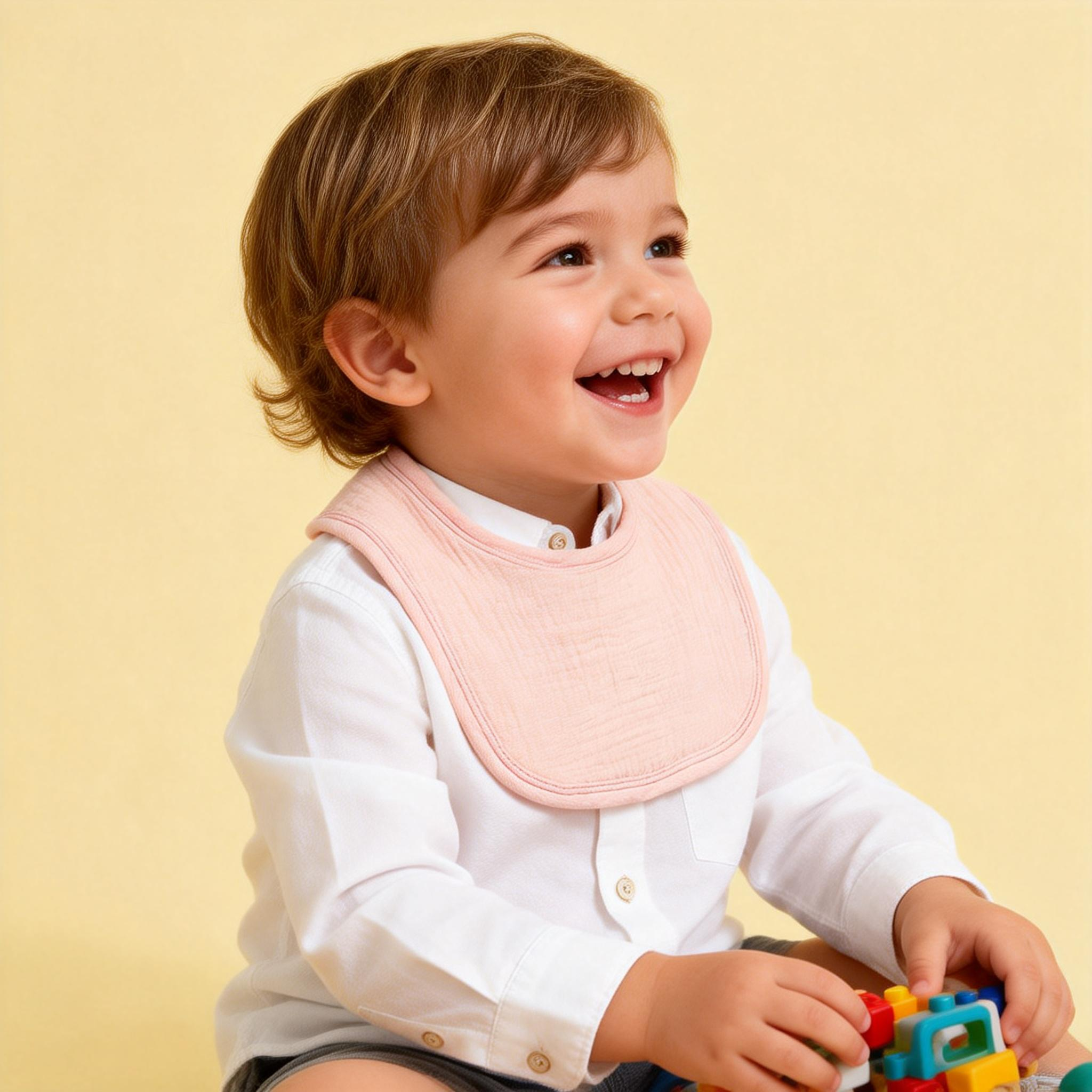 Üniseks Erkek ve Kız Bebekler İçin Pamuklu Muslin Bebek Önlükleri