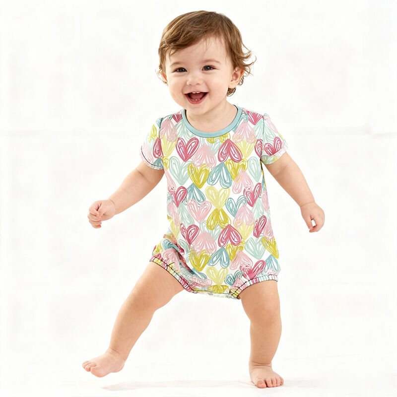 Bebek Üniseks Bambu Tek Parça Bodysuit – Erkek ve Kız Bebekler İçin Kısa Kol Romper