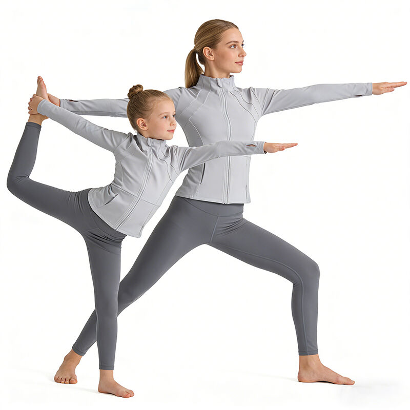 Anne-Kız Esnek ve Yumuşak Tayt ve Üst, Boş Zaman Spor Giyimi