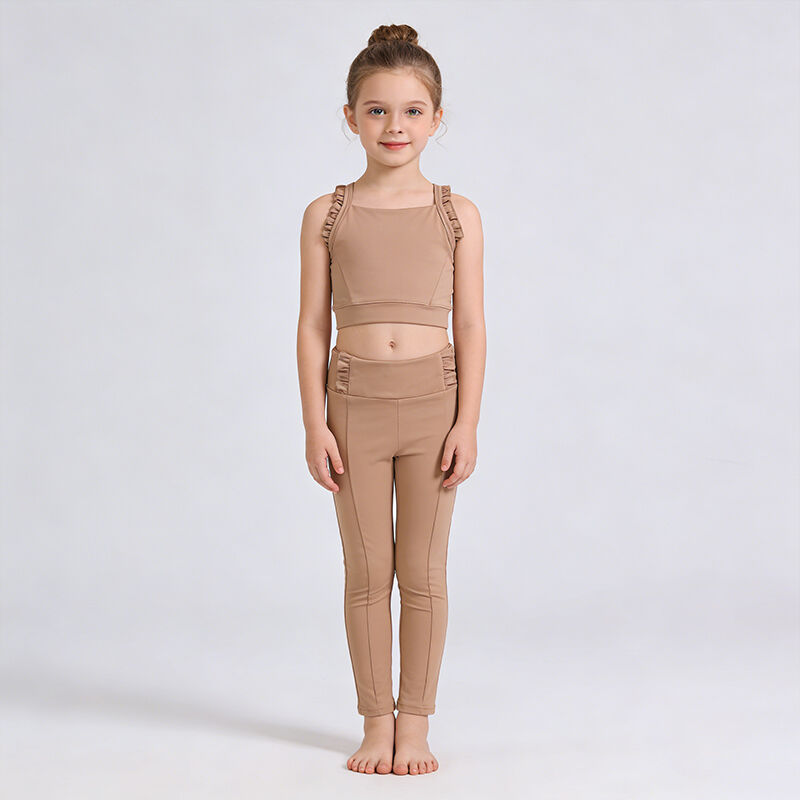 Kızlar İçin Yaz Aktif Giyim Seti, Çocuklar İçin Atletik Kolsuz Set