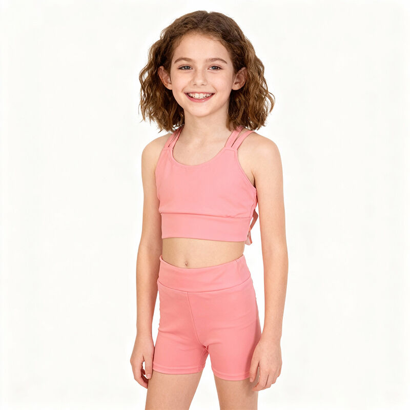 Küçük Kızlar İçin Tank Toplar ve Dans Şortları – Küçük Çocuklar İçin Kolusuz Yoga Seti