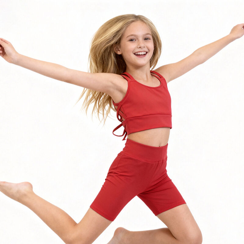 Küçük Kızlar İçin Tank Toplar ve Dans Şortları – Küçük Çocuklar İçin Kolusuz Yoga Seti