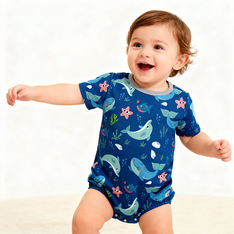 Bebek Üniseks Bambu Tek Parça Bodysuit – Erkek ve Kız Bebekler İçin Kısa Kol Romper