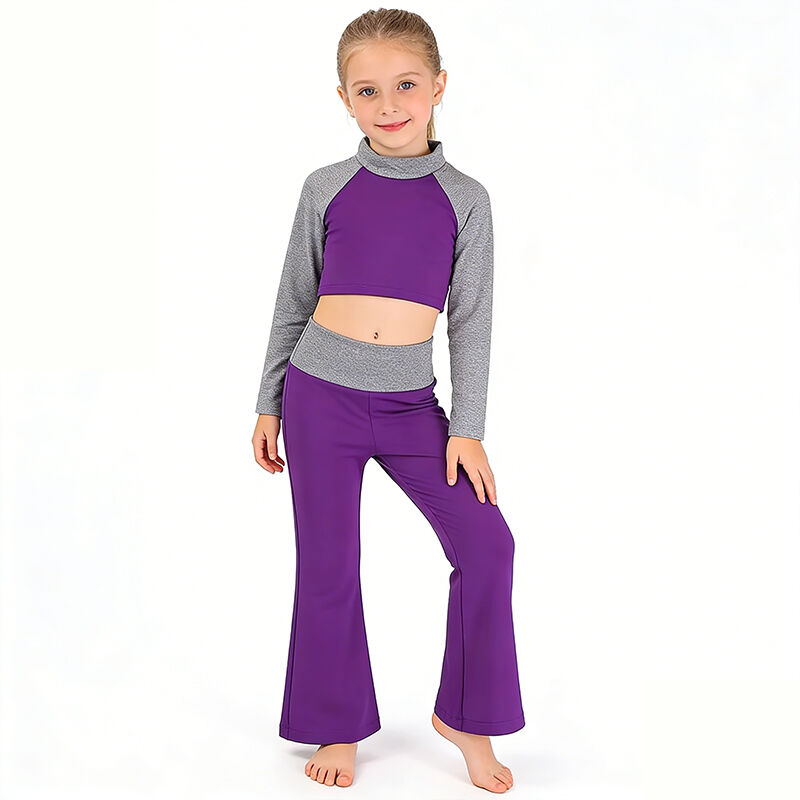 Özelleştirilmiş Logo, OEM ve ODM Uzun Kollu Kızlar Yoga Kıyafeti Seti