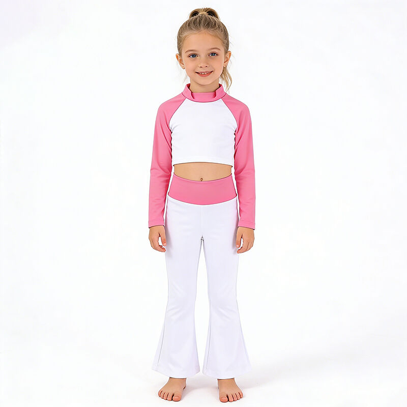 Özelleştirilmiş Logo, OEM ve ODM Uzun Kollu Kızlar Yoga Kıyafeti Seti