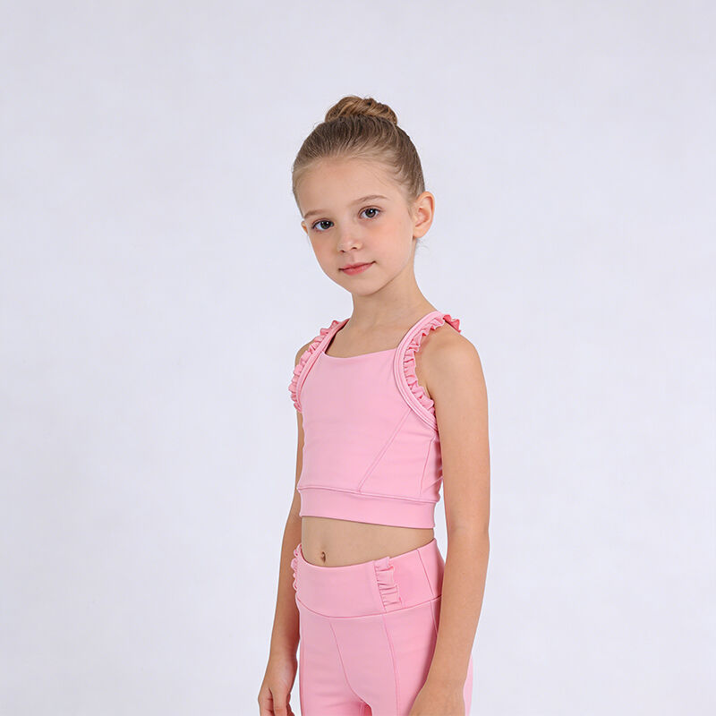 Kızlar İçin Yaz Aktif Giyim Seti, Çocuklar İçin Atletik Kolsuz Set